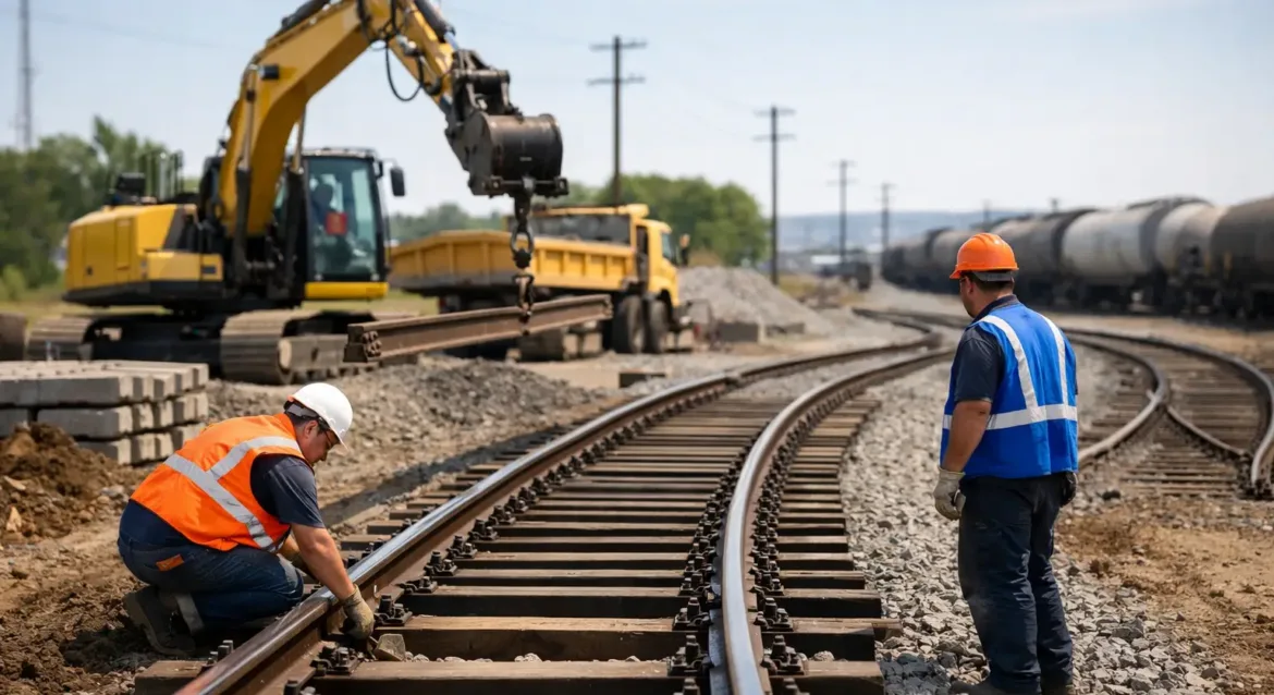 Construcción de espuela ferroviaria